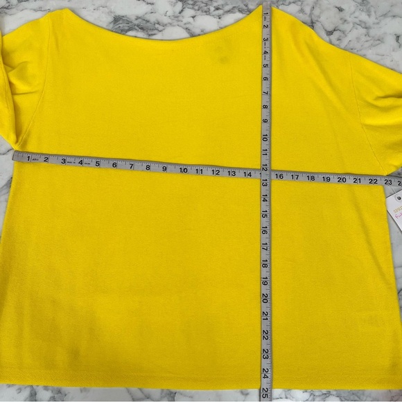 CAbi Buttercup Pullover Sweater in Neon Yellow Off One Shoulder #6167 Medium - Picture 5 of 11